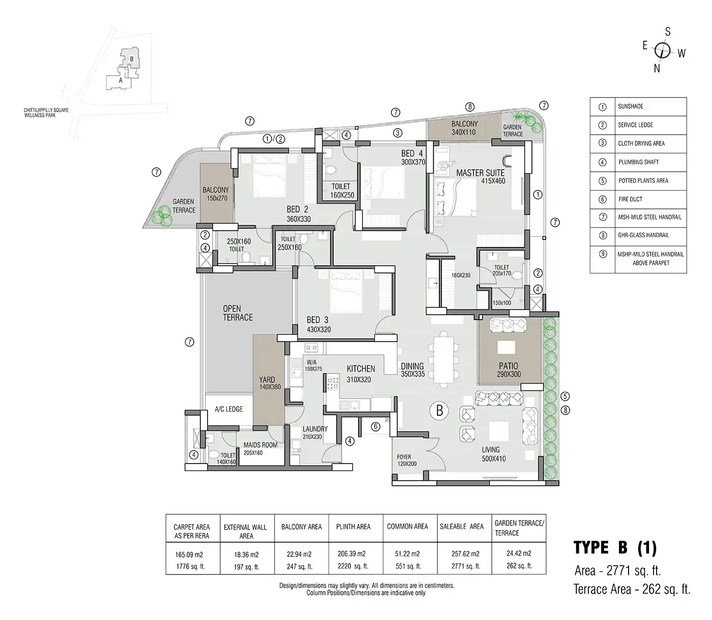 2 BHK apartment layout at Kolte Patil Sinhagad Road